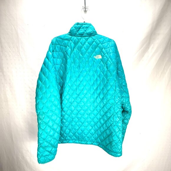 The North Face ThermoBall Eco Jacket Womens Large Teal Puffer Zip Winter Outdoor - Picture 6 of 8